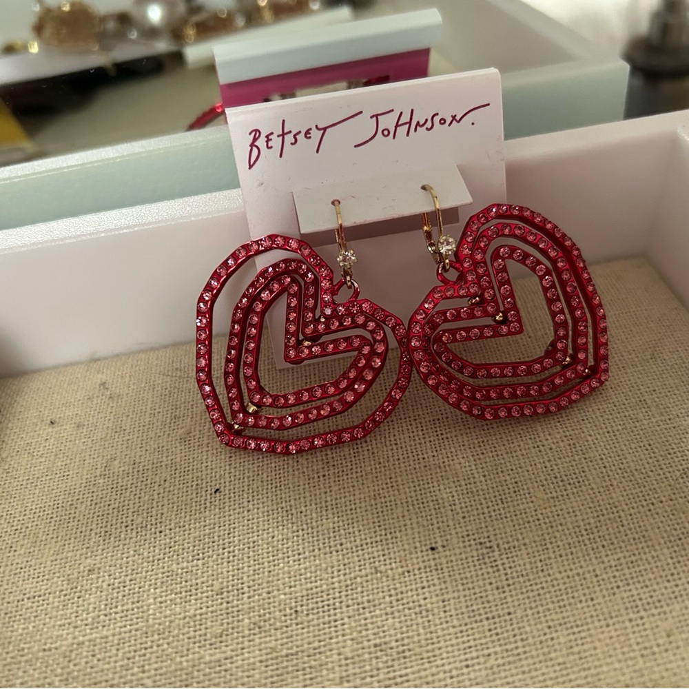 Betsey Johnson Red Dangle Earrings - Picture 4 of 10